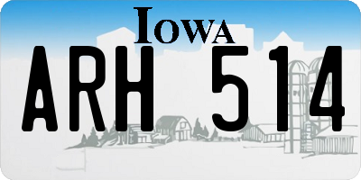 IA license plate ARH514