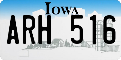 IA license plate ARH516