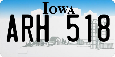 IA license plate ARH518