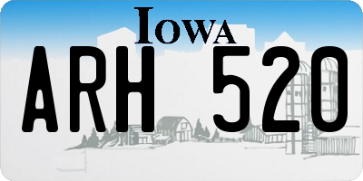 IA license plate ARH520