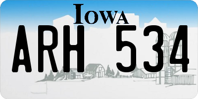 IA license plate ARH534