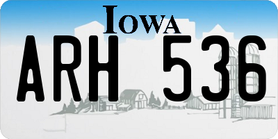 IA license plate ARH536
