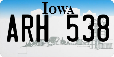 IA license plate ARH538