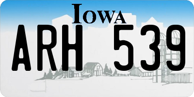 IA license plate ARH539