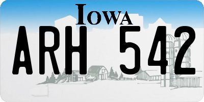 IA license plate ARH542