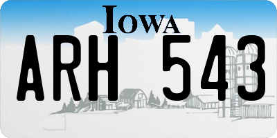 IA license plate ARH543