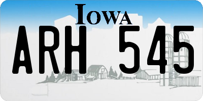 IA license plate ARH545