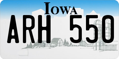 IA license plate ARH550