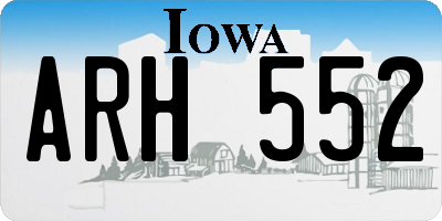 IA license plate ARH552