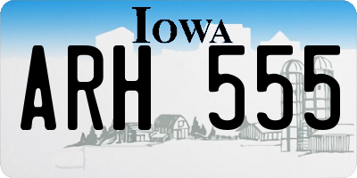 IA license plate ARH555