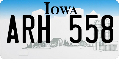 IA license plate ARH558