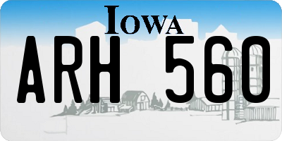 IA license plate ARH560