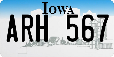 IA license plate ARH567