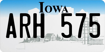 IA license plate ARH575