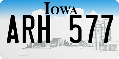 IA license plate ARH577