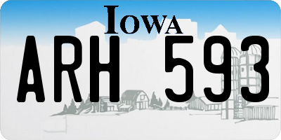 IA license plate ARH593