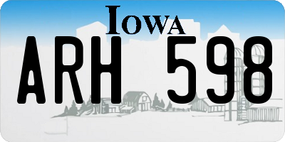 IA license plate ARH598