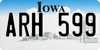 IA license plate ARH599