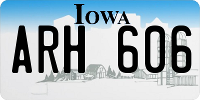 IA license plate ARH606