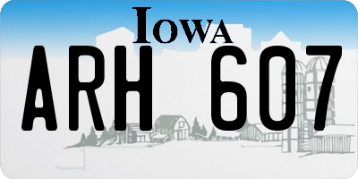 IA license plate ARH607