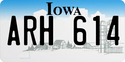 IA license plate ARH614