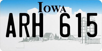 IA license plate ARH615