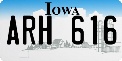 IA license plate ARH616