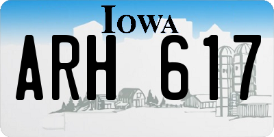 IA license plate ARH617