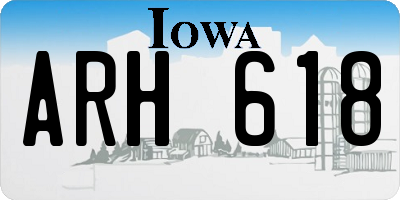 IA license plate ARH618