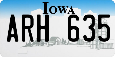 IA license plate ARH635