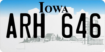IA license plate ARH646