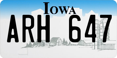 IA license plate ARH647
