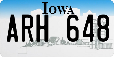 IA license plate ARH648