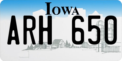 IA license plate ARH650