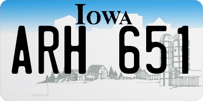 IA license plate ARH651