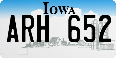 IA license plate ARH652
