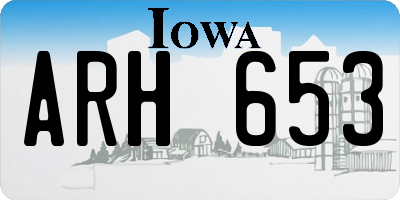IA license plate ARH653