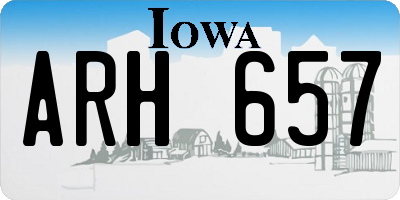 IA license plate ARH657