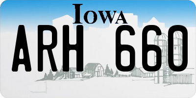 IA license plate ARH660