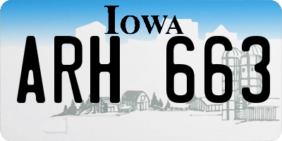 IA license plate ARH663
