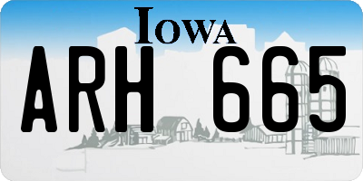 IA license plate ARH665