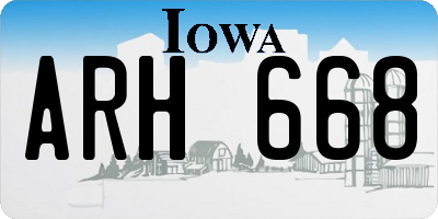 IA license plate ARH668