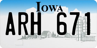 IA license plate ARH671