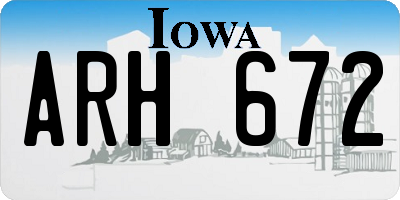 IA license plate ARH672