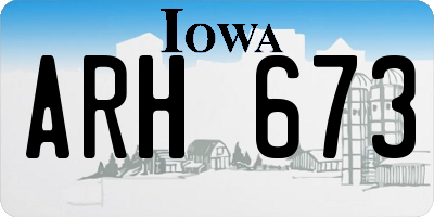 IA license plate ARH673