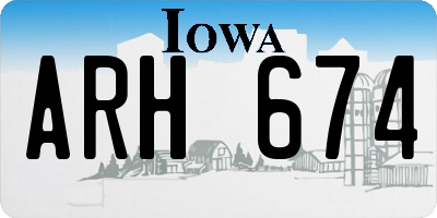 IA license plate ARH674