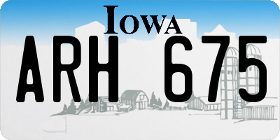 IA license plate ARH675