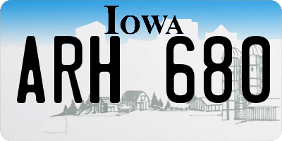 IA license plate ARH680