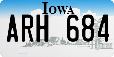 IA license plate ARH684
