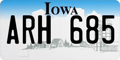 IA license plate ARH685